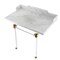 Kingston Brass 36 Carrara Marble Console Sink with Acrylic Legs, Marble WhiteBrushed Brass LMS36MA7 - alternate 1